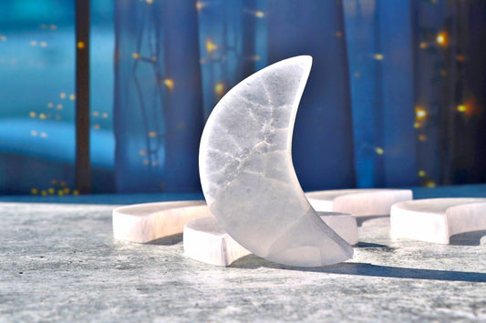 Selenite Crescent Moon Charging Plate