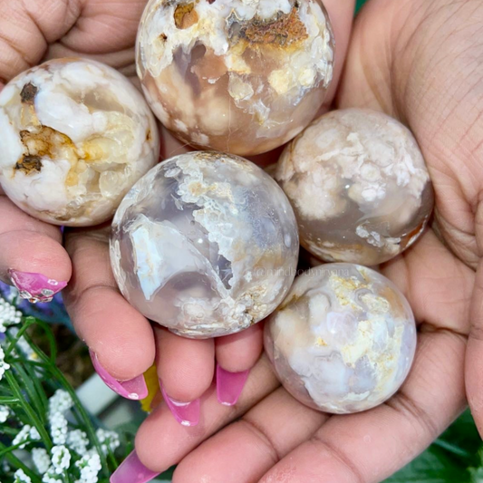 Flower Agate Spheres