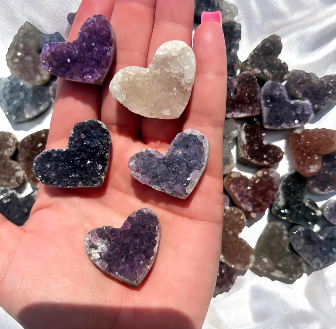 Amethyst Cluster Heart Carving