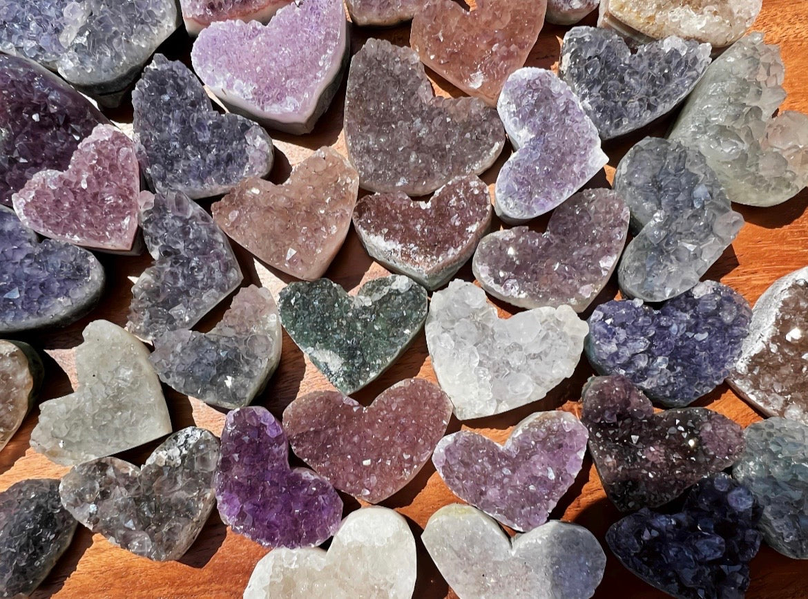 Amethyst Cluster Heart Carving