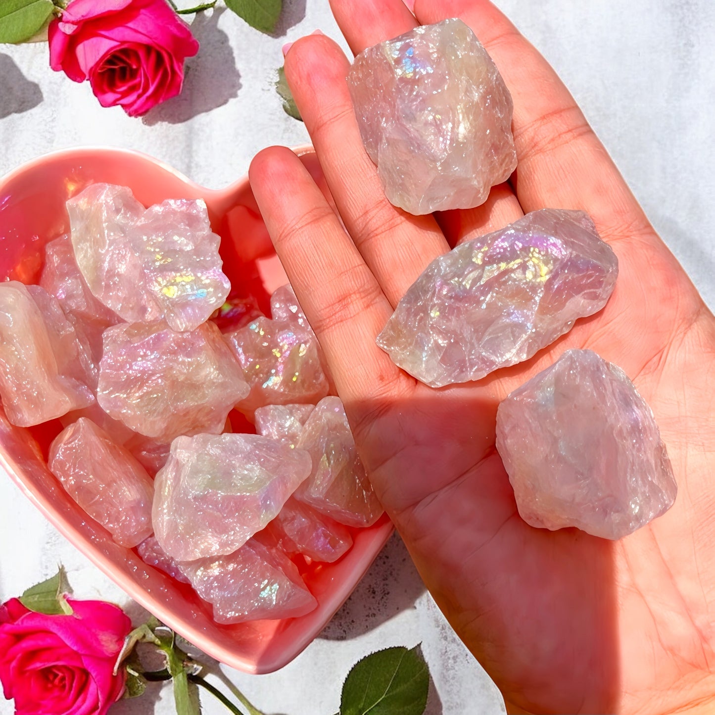 Raw Aura Rose Quartz