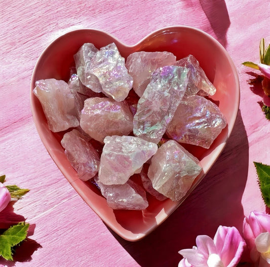 Raw Aura Rose Quartz