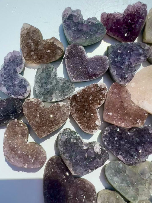Amethyst Cluster Heart Carving